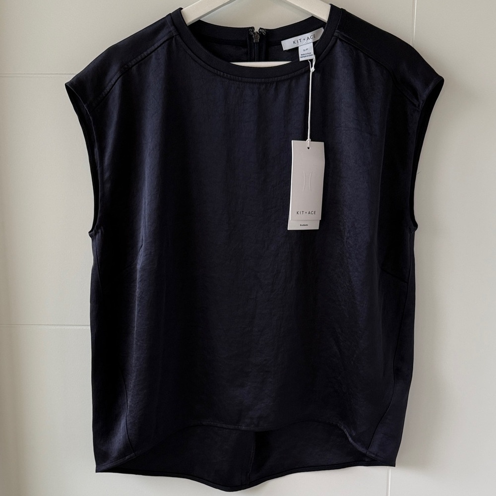 NWT Kit and Ace Navy Satin Tee - Picture 2 of 10
